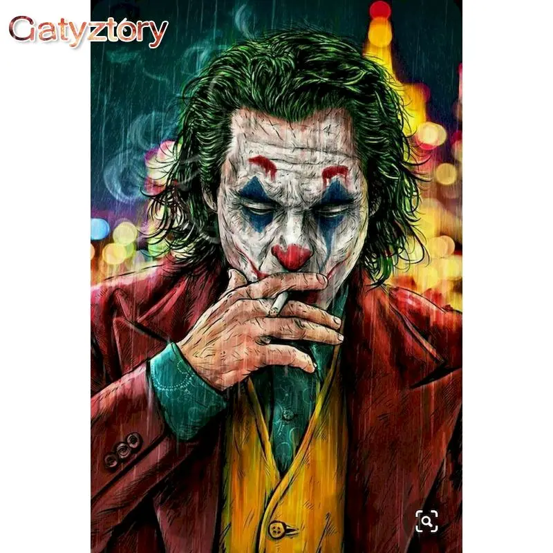 

GATYZTORY DIY Painting by numbers Clown paint by numbers for adults diy photo frames for picture on canvas acrylic paint 60x75cm