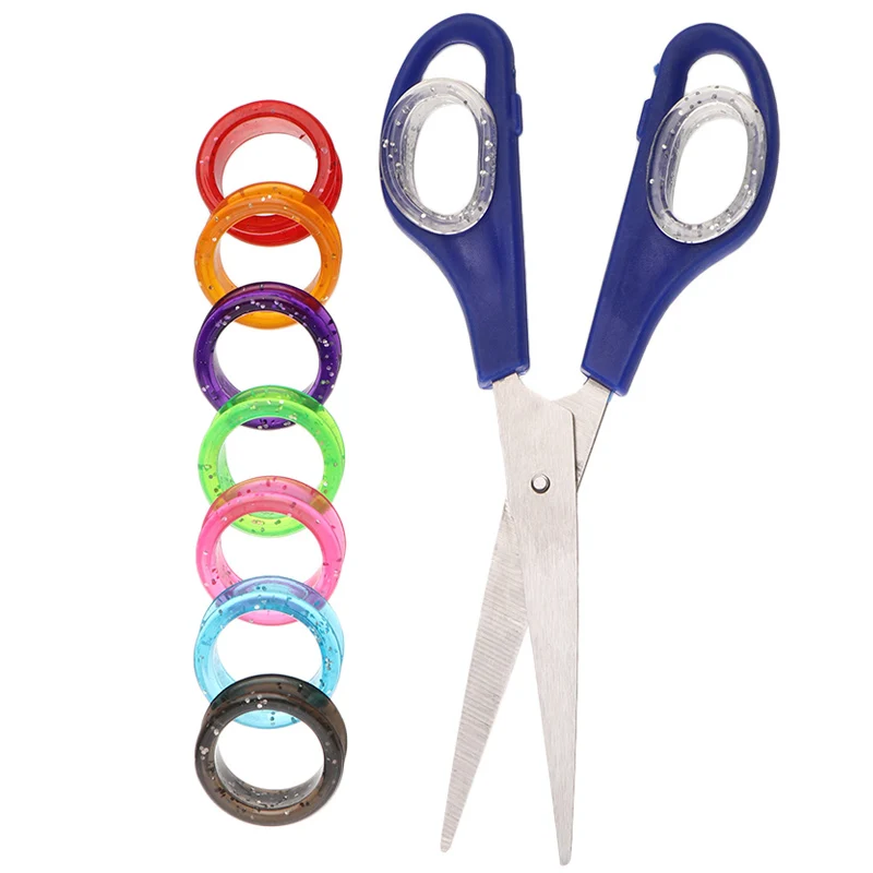 2 шт. Горячие Профессиональные красочные силиконовые кольца ножницы для ухода за