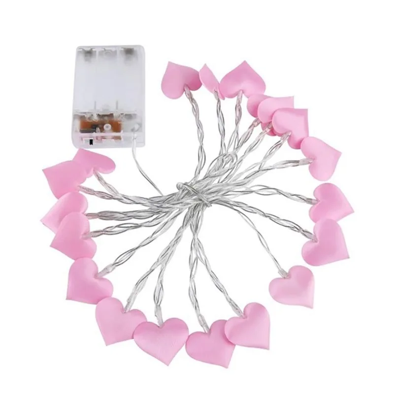 

1.5M 2M 10/20leds Love Heart Wedding LED Fairy String Lights Lantern Romantic Strip Light Wedding Event Party Garland Lighting