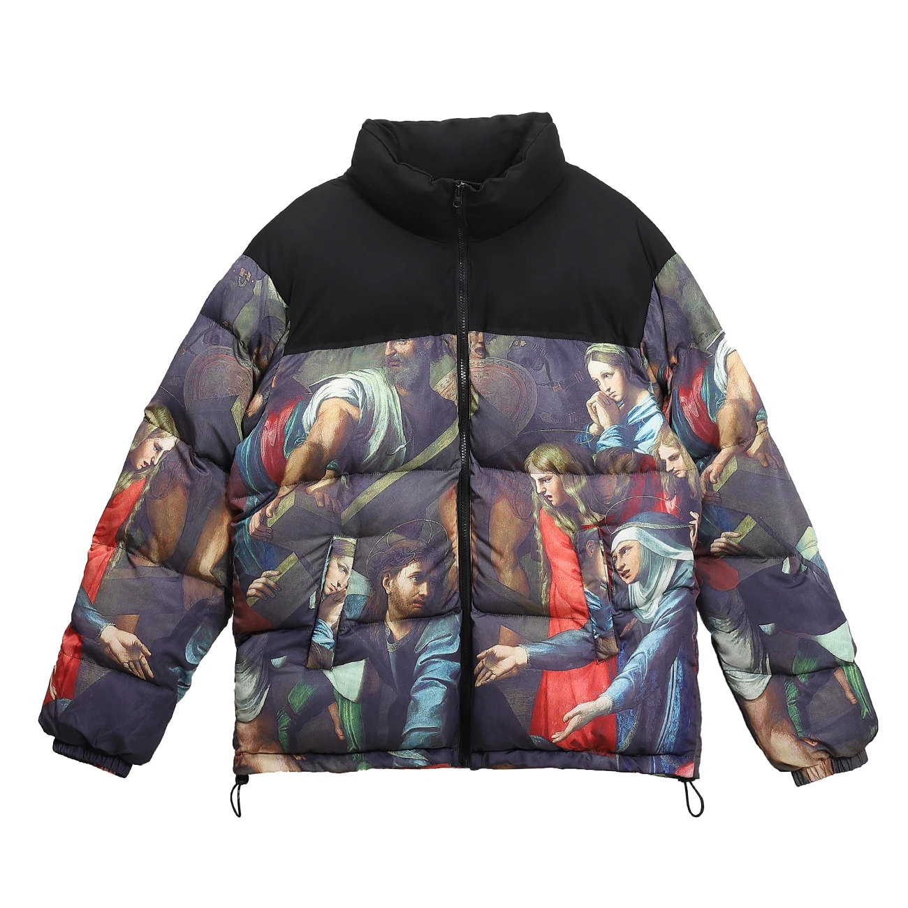 

Hip Hop Warm Parka Jackets Men Streetwear Vintage Retro Painting Print Jacket Coat Winter Harajuku Padded Jacket Outwear