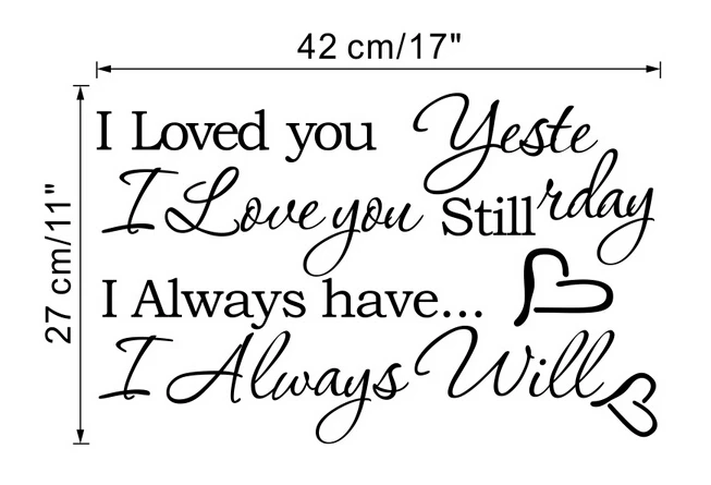 

DIY I Love You Still Always Will Quote Art Wall Sticker Decals Home Room Decor