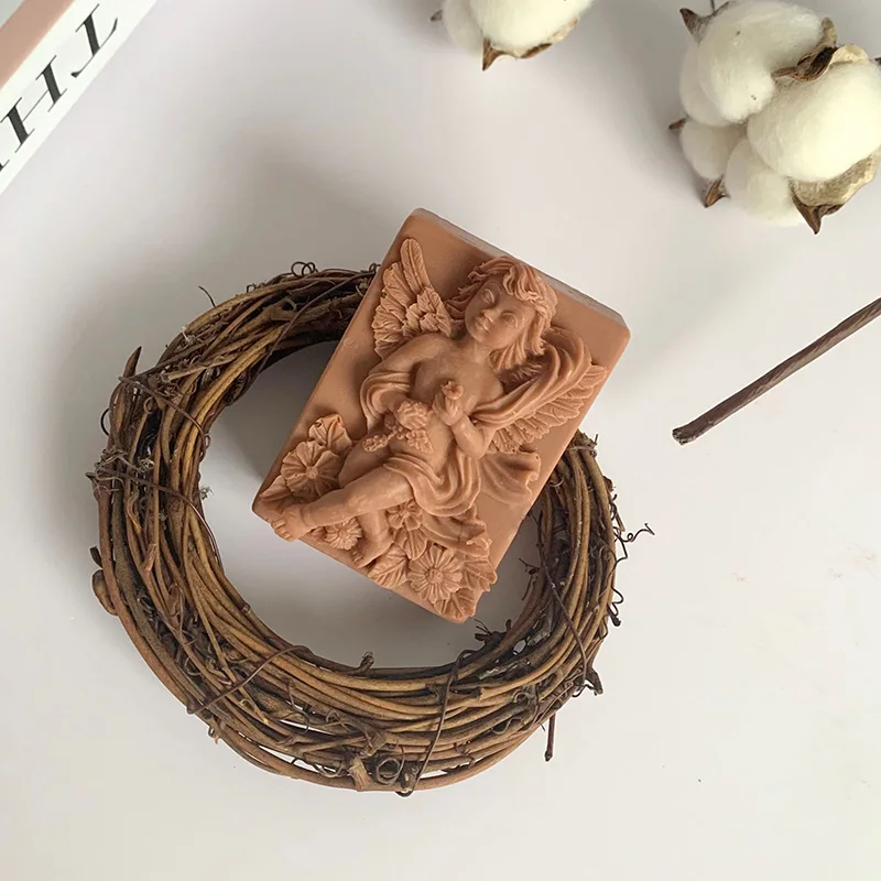 7x5x3cm 3D силиконовые формы для мыла Ангел прямоугольное мыло формы DIY Искусно сделанные формы ручной работы формы для мыла - Цвет: 7x5x3cm