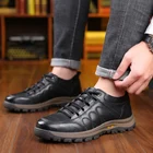 Новые модные повседневные мужские ботинки для пешего туризма, мужские кожаные туфли дышащая удобная повседневная обувь для мужчин; Большие Bize38-48 Los Zapatos de Cuero