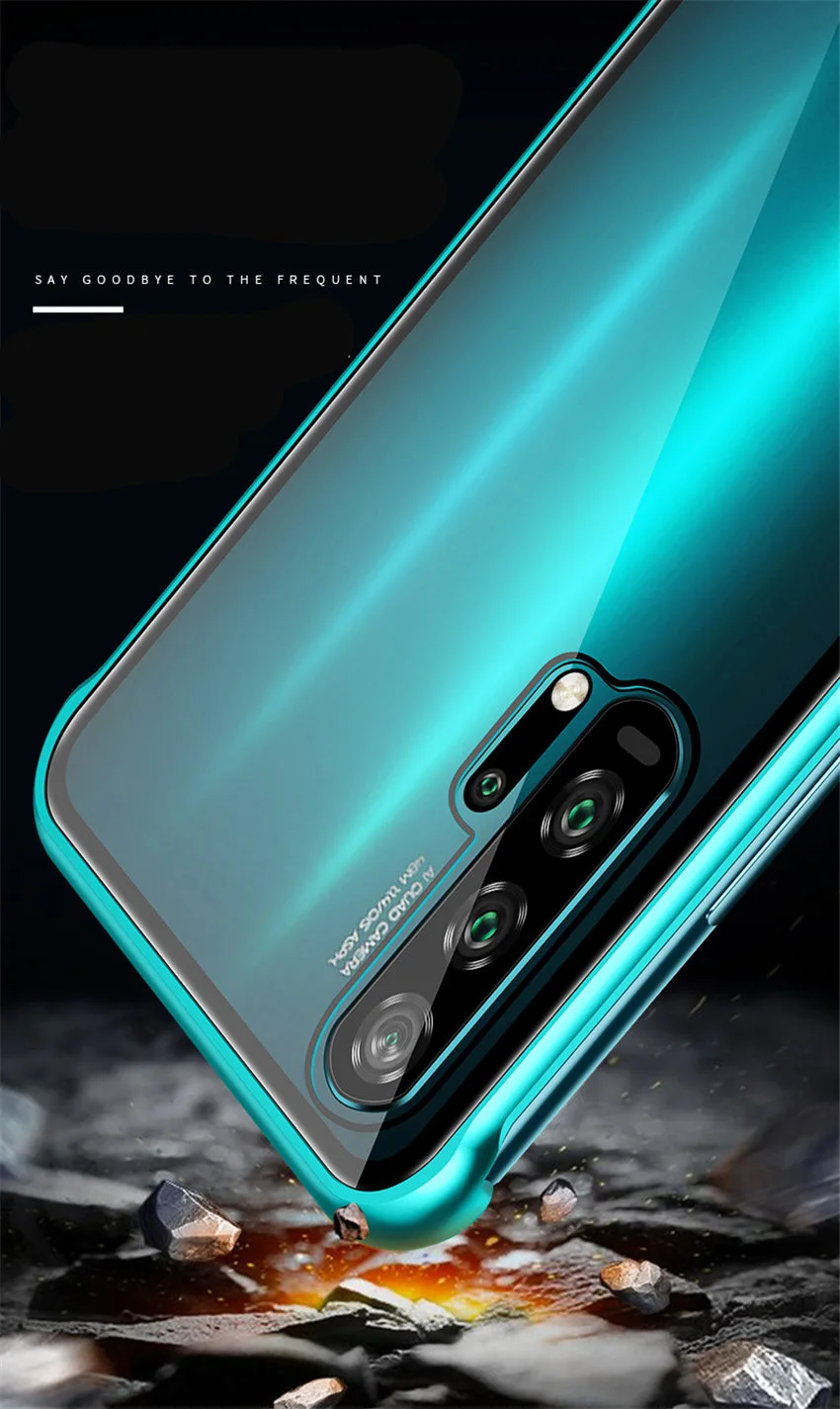 R-just Borderless серия металлический каркас чехол для телефона huawei Honor 20 защитный чехол стеклянная задняя крышка Чехлы для huawei Honor 20 Pro