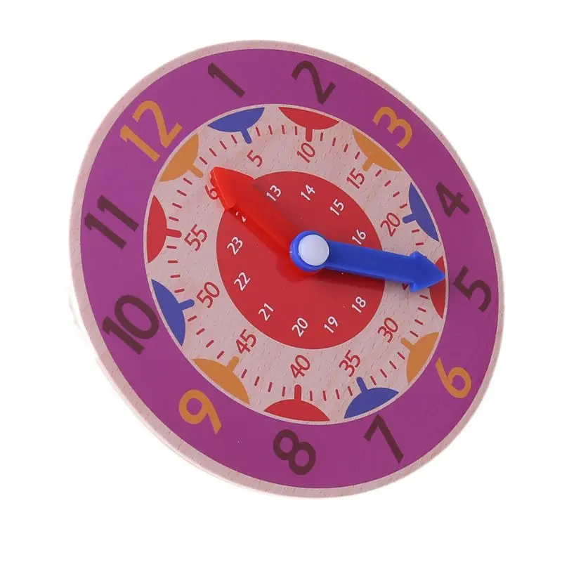 

Children Wooden Clock Toys Hour Minute Second Cognition Colorful Clocks Toy 40JC
