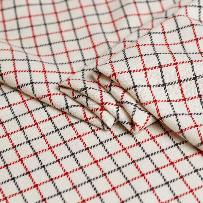 Pearlsilk японская белая шерстяная ткань в клетку материалы для одежды осеннее