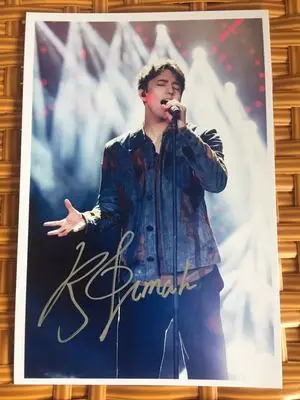 dimash kudaibergen autografado assinado foto popular música cazaquistão cantor masculino arte estrela