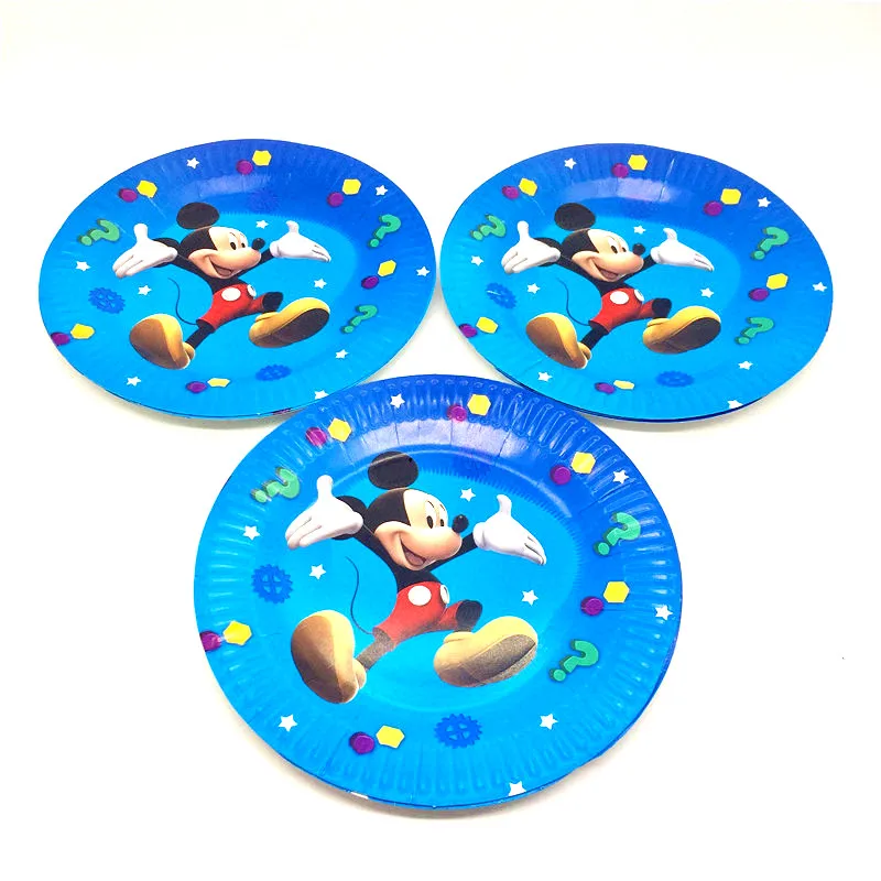 Украшение для вечеринки Mickey Mouse: бумажный флаг, скатерть на стол, чашка, тарелка, шары; тематика Baby Shower, день рождения для малышей, мальчиков.