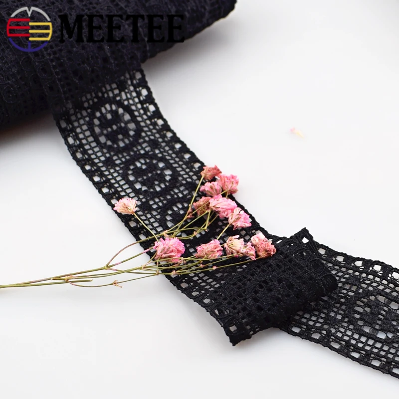 Meetee 10Yards 34mm Nylon Cotton Elastic Band Lace Webbbing DIY Garment Sewing Accessories Home Textile Children's Hair Material | Дом и