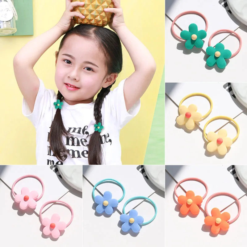 2 шт. цветок эластичный шнур для волос хвост держатель набор детей аксессуары