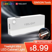 new yeelight mini led cabinet light usb rechargeable infrared sensor night light for drawer kitchen cupboard wardrobe bed lamp