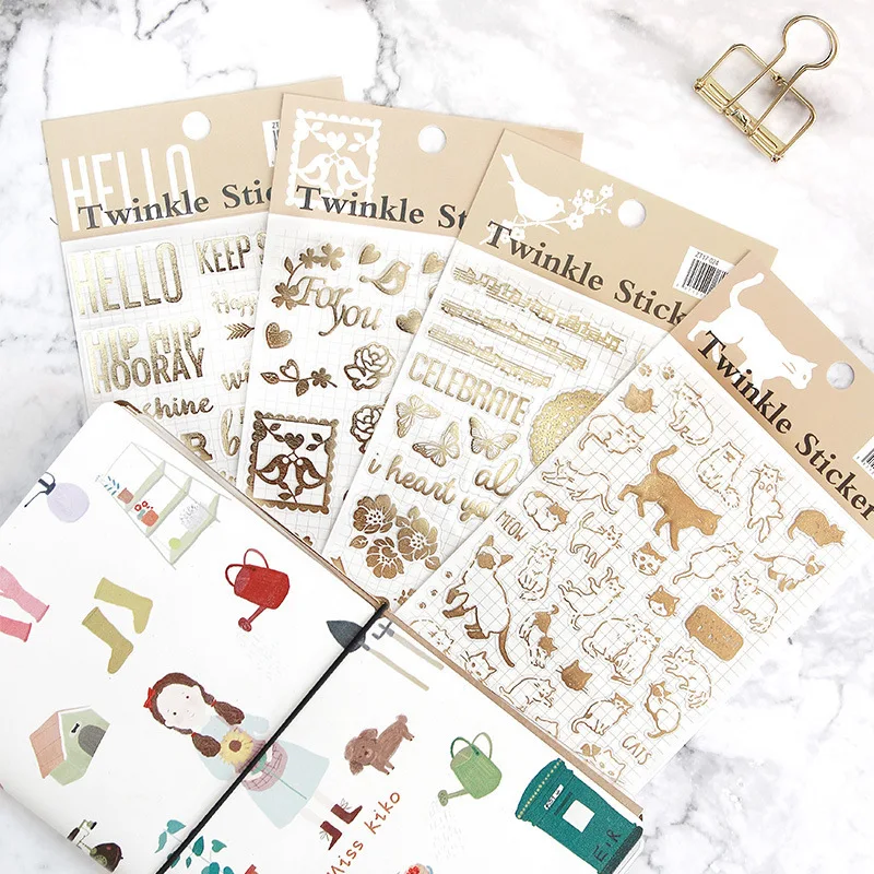 

Creative Letter Greetings Gilding Decorative Golden English Notes Excerpt Stickers Stick Label Diary Stationery Album Stickers