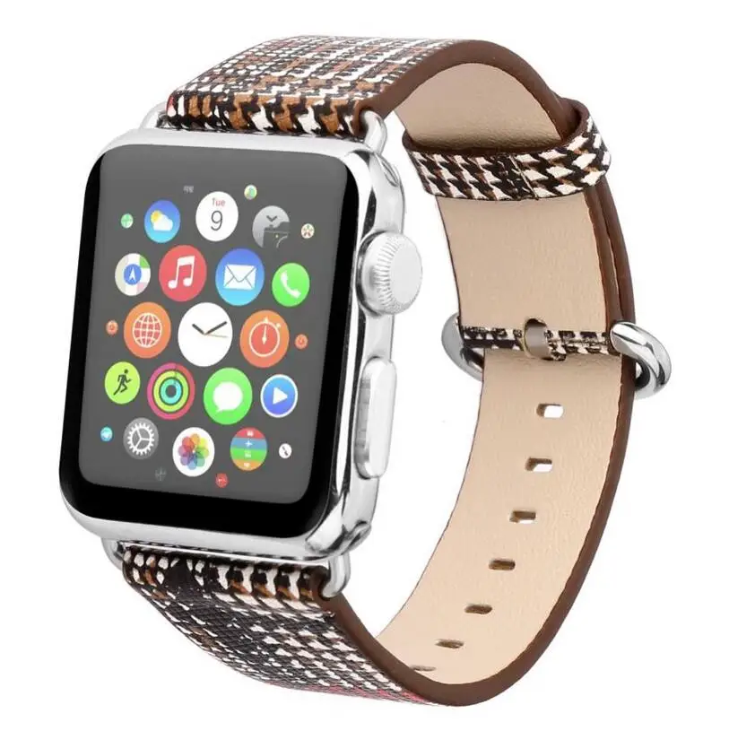 Стильный женский ремешок для iWatch SE кожаный браслет серии 3/2 42 38 мм для Apple Watch Series 7 6 5 4 ремешок 40 44 41 45 on.