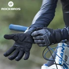 ROCKBROS перчатки для велоспорта SBR 6 мм утолщенная накладка ударопрочные дышащие гелевые велосипедные перчатки мужские и женские мужские полный палец спортивные MTB перчатки