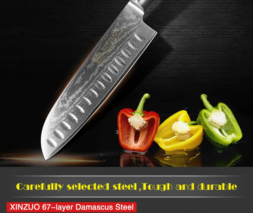 XINZUO " нож Santoku vg10 Дамасские японские кухонные ножи из нержавеющей стали профессиональный нож шеф-повара инструменты для приготовления G10 Ручка