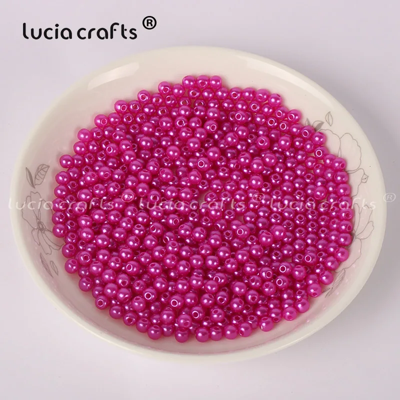 Lucia crafts, 4 мм, 500 шт./лот, разноцветные Круглые бусины с имитацией жемчуга, аксессуары для изготовления своими руками, E0813