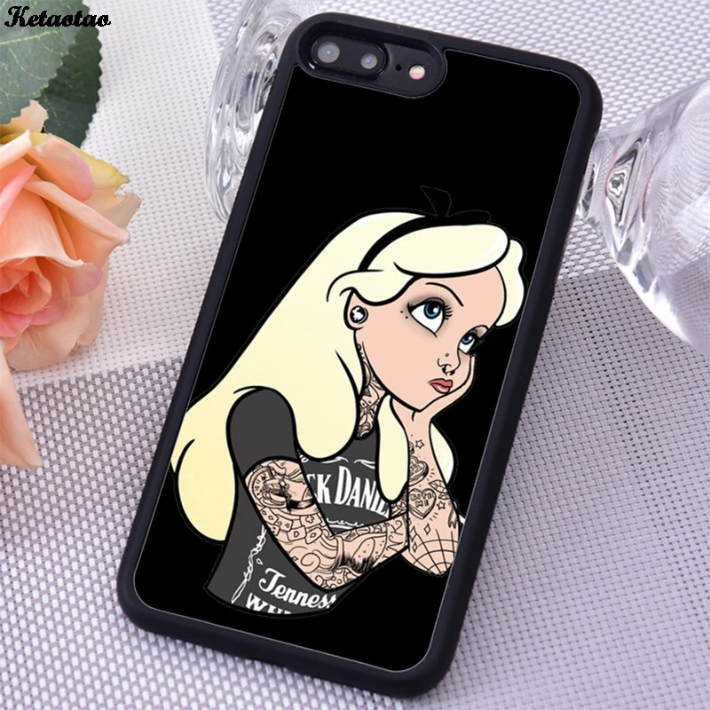Мягкий силиконовый чехол Ketaotao с татуировкой принцессы из ТПУ для iPhone 6S 7 8 Plus 5S SE X XS
