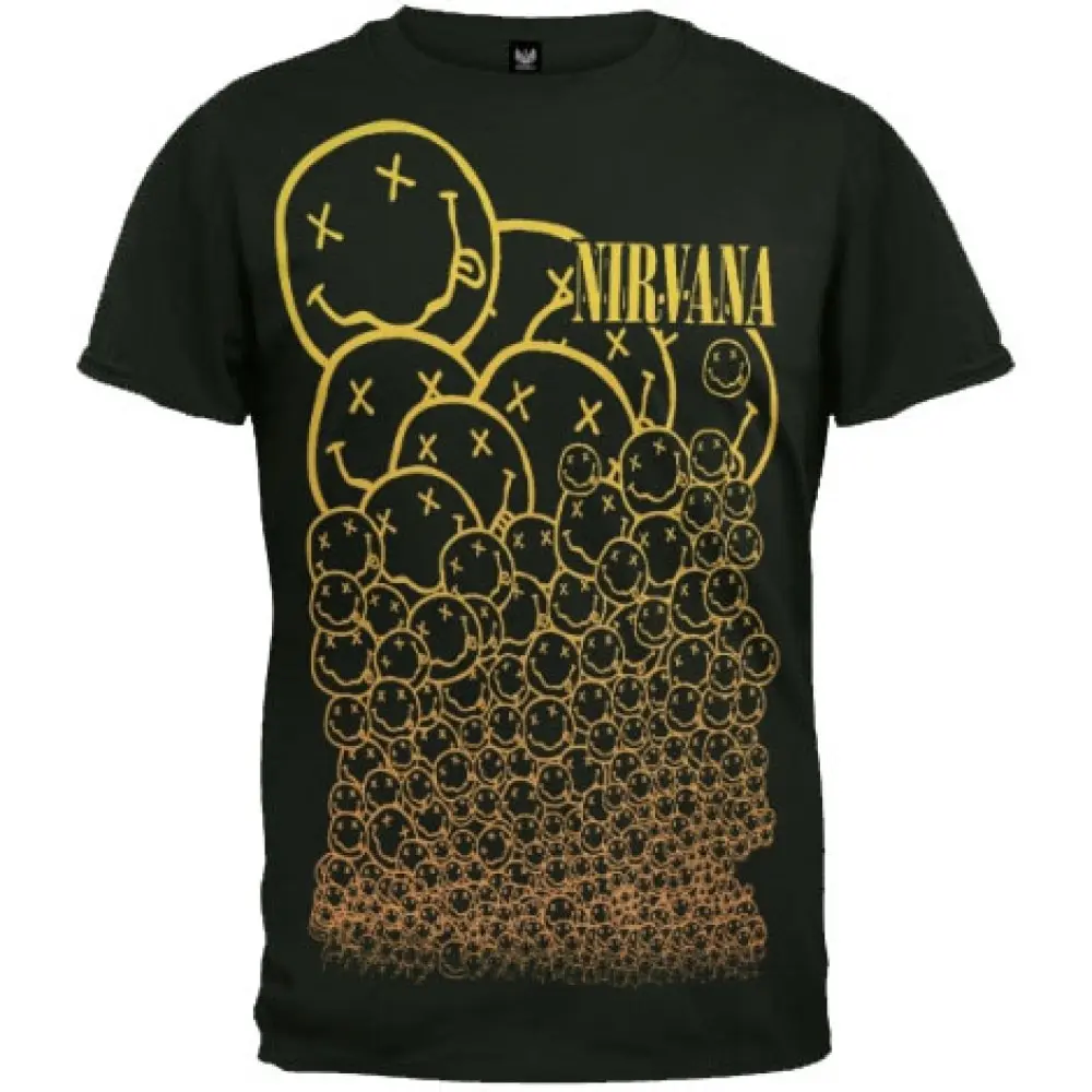 ФУТБОЛКА &quotNIRVANA&quot СМАЙЛЫ футболка банзай качество хлопок шелкография яркие