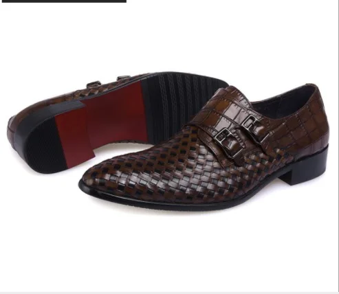 Мужские туфли ручной работы с острым носком в европейском и американском стиле