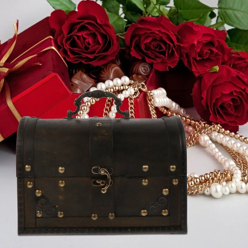 

Wooden Jewelry Box Portable Travel Storage Case Sundries Storage Holder