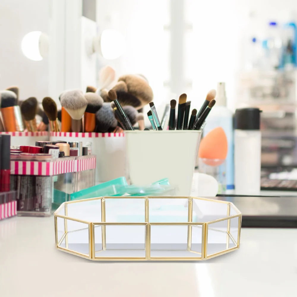 

1pc Octagonal Jewelry Storage Box Exquisite Cosmetics Jewelry Display Tray