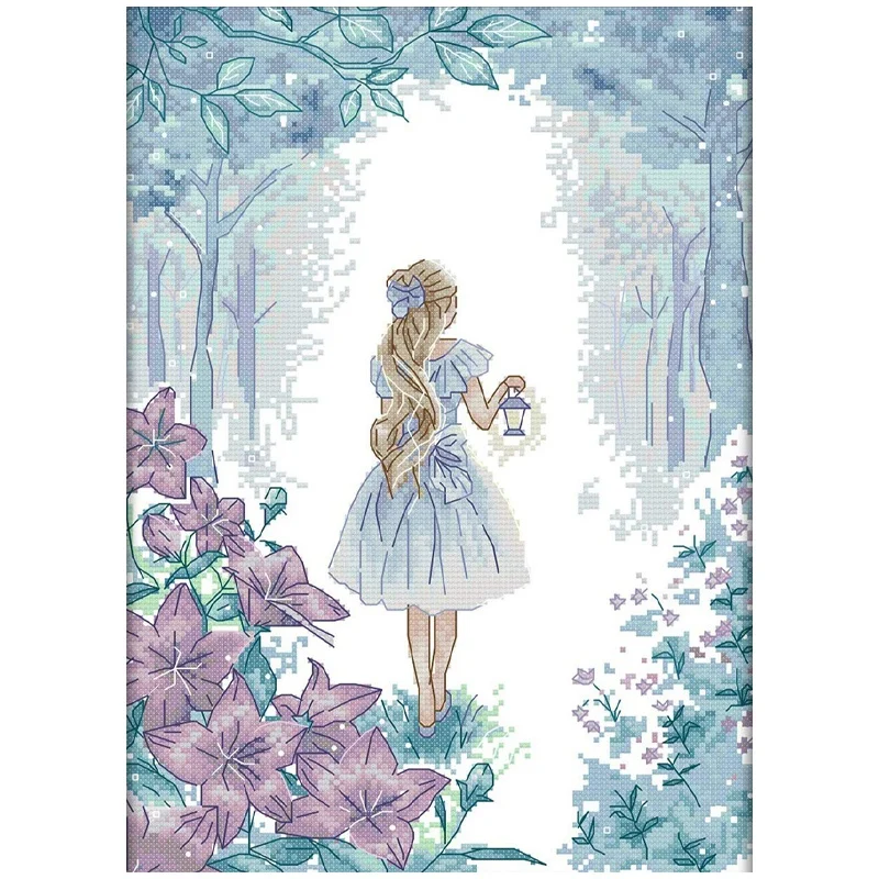 

Наборы для вышивки крестиком 11CT, 15x19 дюймов, хлопковая вышивка «сделай сам», Стартовые наборы, легкая вышивка с узорами для девочек, поделки, ...