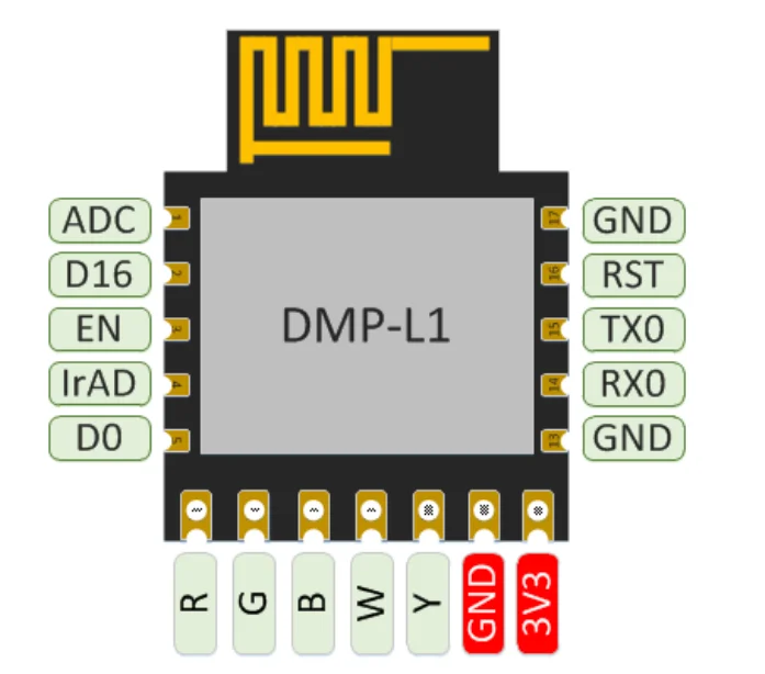 10 шт. DT-светильник (DMP-L1) для WiFi умная Светодиодная лампа ESP8285 Беспроводной модуль