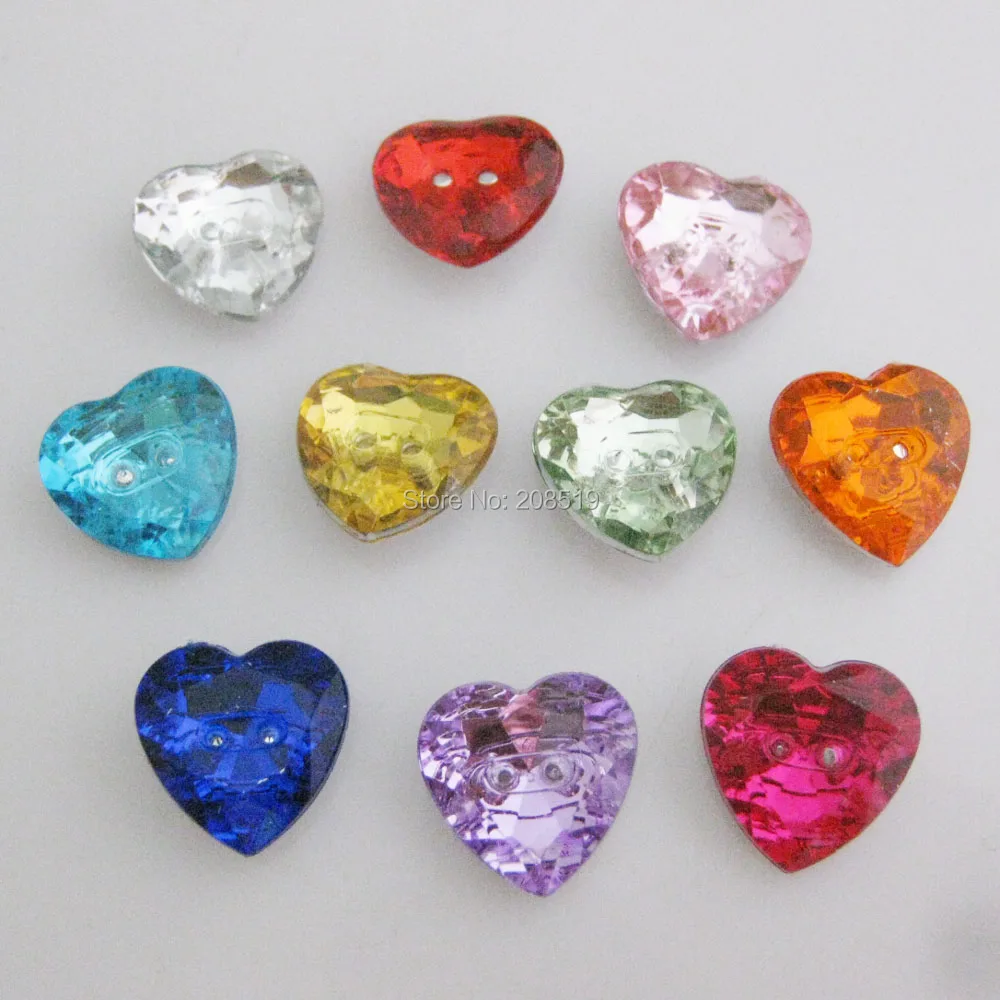 

Пуговицы акриловые в форме сердца, 1/2 дюйма, 120 шт.