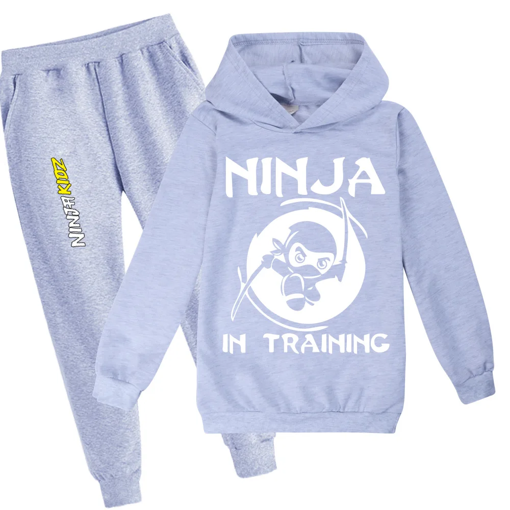 Hoodie Pants 2pcs Sets NINJA KIDZ Spring Kids Printed Tracksuit Baby Clothing Sets Toddler Girl Outfits Boys Streetwear Clothes