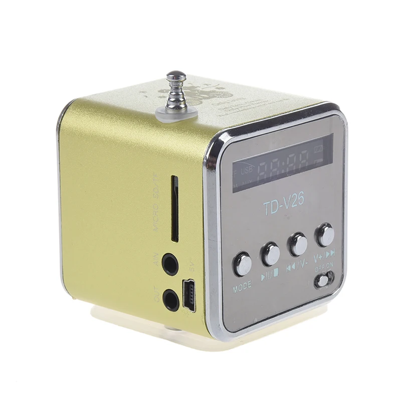 TD V26 портативный мини цифровой динамик с Micro SD / TF USB /FM (зеленый)|Портативные