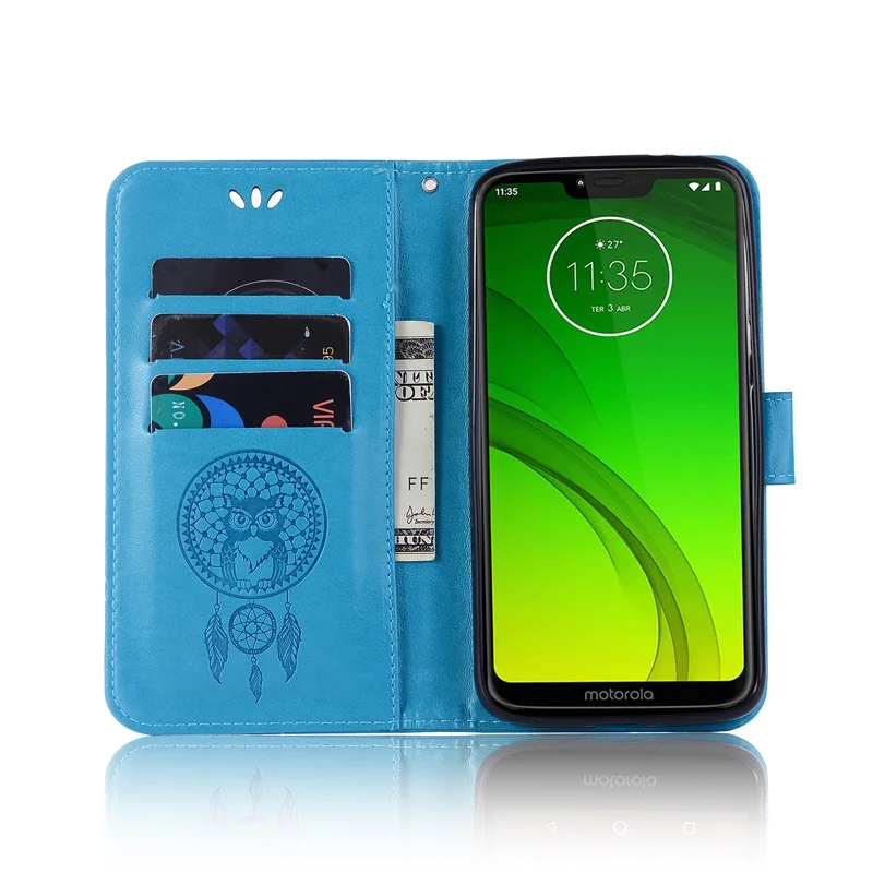 Кожаный чехол-книжка для Motorola Moto P40 G Power E G8 Stylus 2020 Edge Plus чехол с милым рисунком совы
