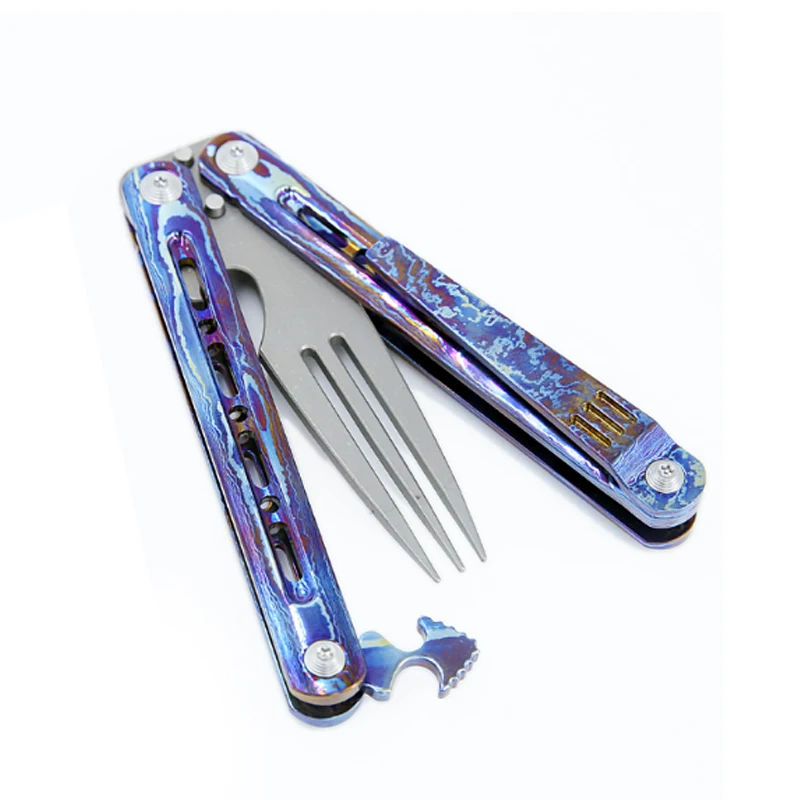 A276 титана TC4 бабочка столовые приборы вилка кемпинг портативная посуда