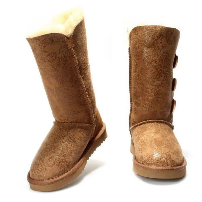 Длинные зимние ботинки женские высокие 100% натуральная овечья кожа обувь на