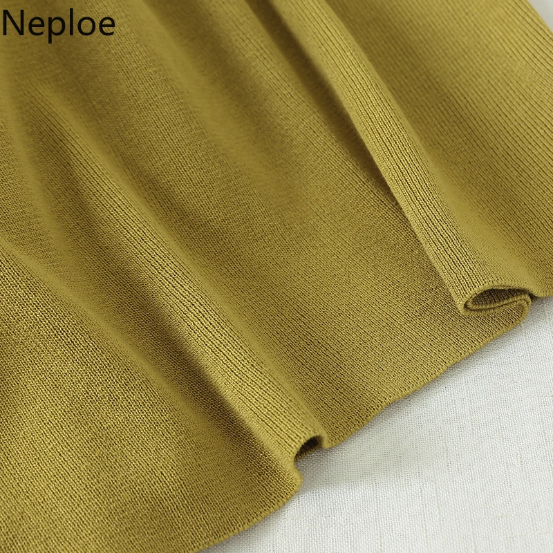 Женский Однотонный свитер с рукавами-фонариками Neploe корейский пуловер круглым