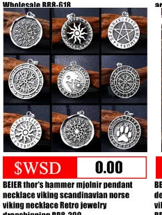 BEIER, thor hammer Nodic Vikings, кулон с рунами, ожерелье mjolnir Viking Valknut, амулет, цепочка для мужчин, вечерние jewelryBP8-403