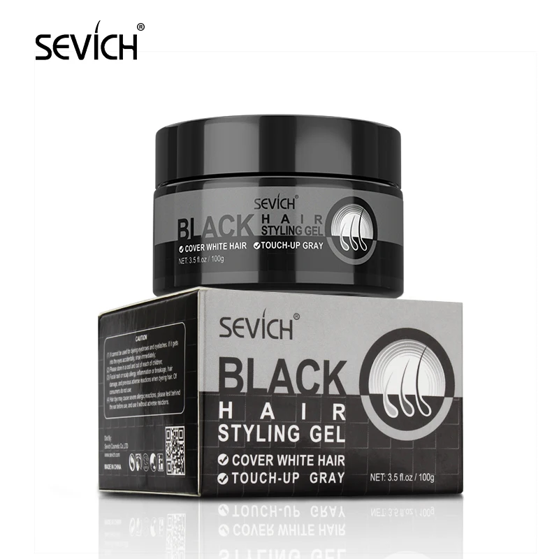 

Sevich Long-lasting Hair Clay Black Color Dye Hair Wax Styling Pomade Natural Blackening Repair Damaged Hair Unisex 100g