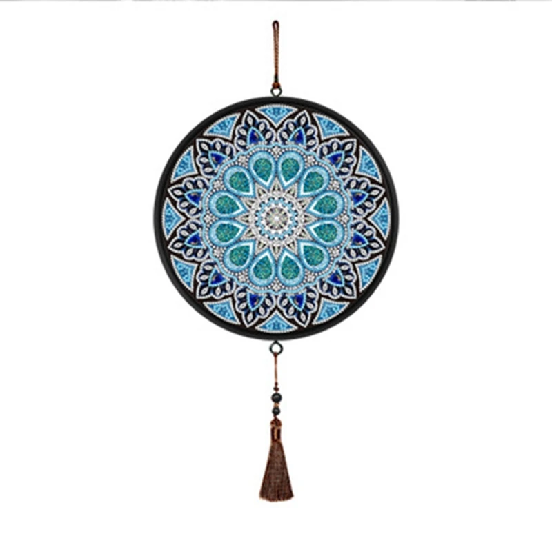 

5D Alien Blue Flower DIY Diamond Painting Tassel Pendants Cross Stitch Kits Resin Rhinestones Glitter Shape Home Decor