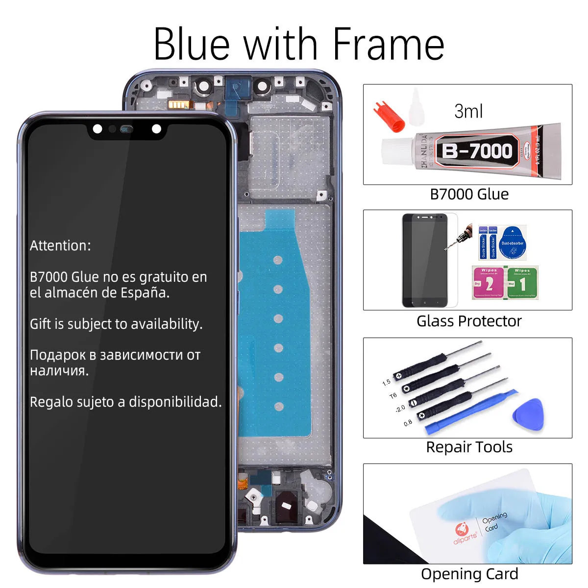 Blue with Frame 6,3 дюйма, 1080 P, ЖК-дисплей для huawei mate 20 Lite, сенсорный экран, Замена для huawei mate 20 Lite, ЖК sne lx1 sne-lx1 - Цвет: Blue with Frame