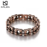 kalen punk 12mm bicycle chain bracelet mens stainless steel motorcycle link 230mm fashion jewelry
