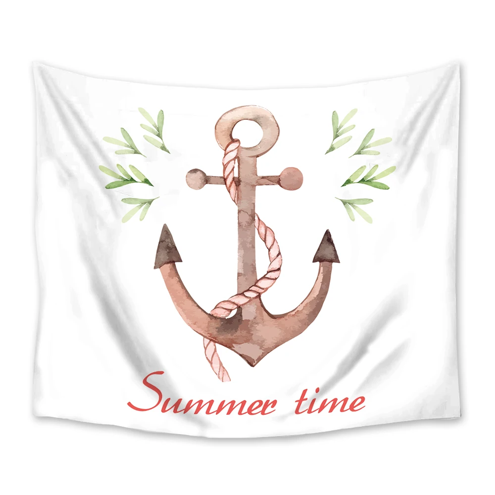Summer Time Anchor Plant Tapestry Wall Hanging Tapestries Bedspread Art Decor Blanket Throw Towel Window Curtain Yoga Mat | Дом и сад