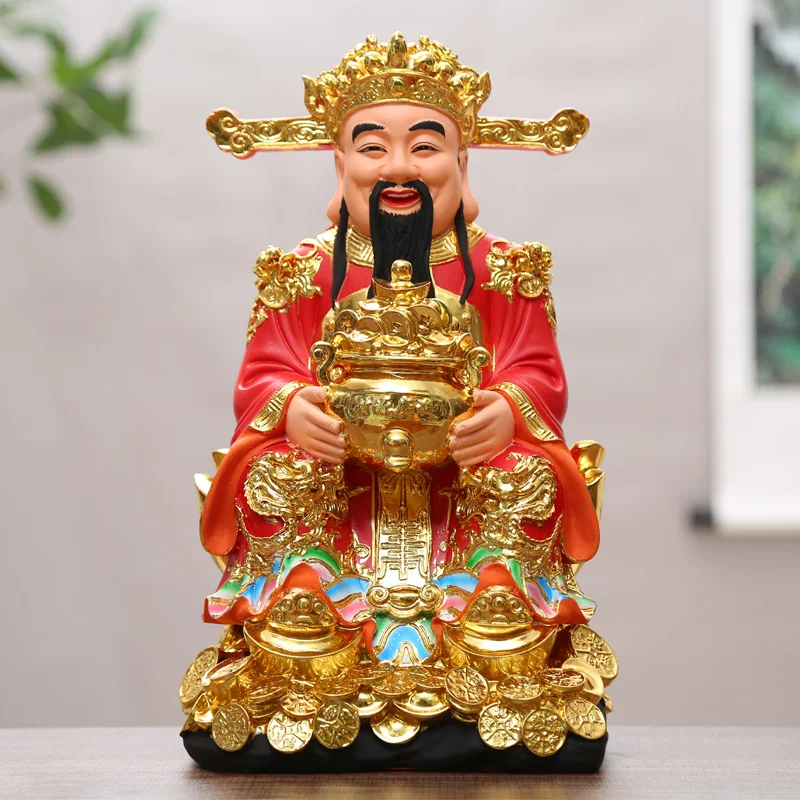 

38cm Large Southeast Asia God of wealth Buddha figure HOME COMPANY shop Prosperity GOOD LUCK CAI SHEN Mammon FENG SHUI statue