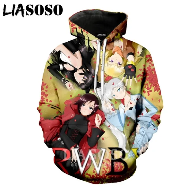 LX 3d принт зимняя новая одежда для мужчин и женщин толстовка Аниме RWBY Толстовка с длинным рукавом Топ Повседневный пуловер в стиле Харадзюку хип-хоп
