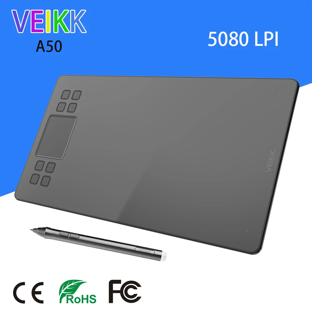 VEIKK A50 8192 уровней графические планшеты доска для рисования ручка для подписи профессиональная графика ручка для рисования планшеты