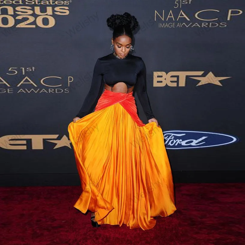 Женская Длинная атласная юбка длинная в пол Южно-африканском стиле макси для дня