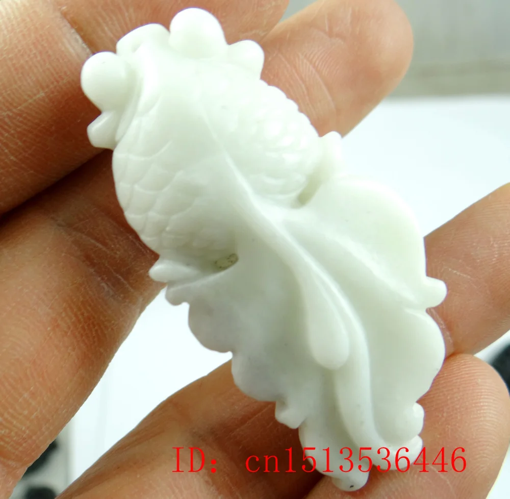 

Wholesale Natural Chinese Lantian Stone Hand-carved Statue Fish Amulet Pendant Necklace Fashion Jewelry Carved Gifts Women Men