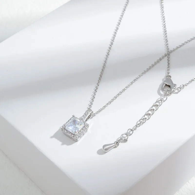 

Оптовая продажа, новое циркониевое геометрическое квадратное ожерелье для женщин, цепочка-аккордер, ювелирные изделия, Прямая поставка, юв...