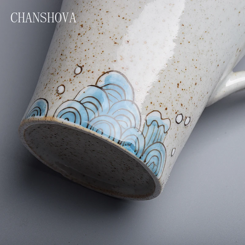 CHANSHOVA китайский Стиль 350 420 мл ручная роспись с рисунком рыбок для мальчиков и Керамика кофейная кружка фарфоровые кофейные чашки и кружки Питьевая утварь