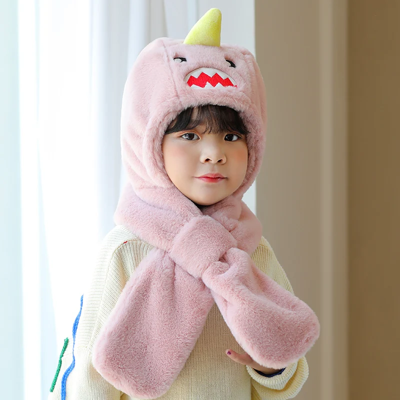 

Детский мультяшный шарф шапка плюшевый костюм имитация кроличьего меха Единорог для мужчин и женщин детский зимний утепленный бархатный г...