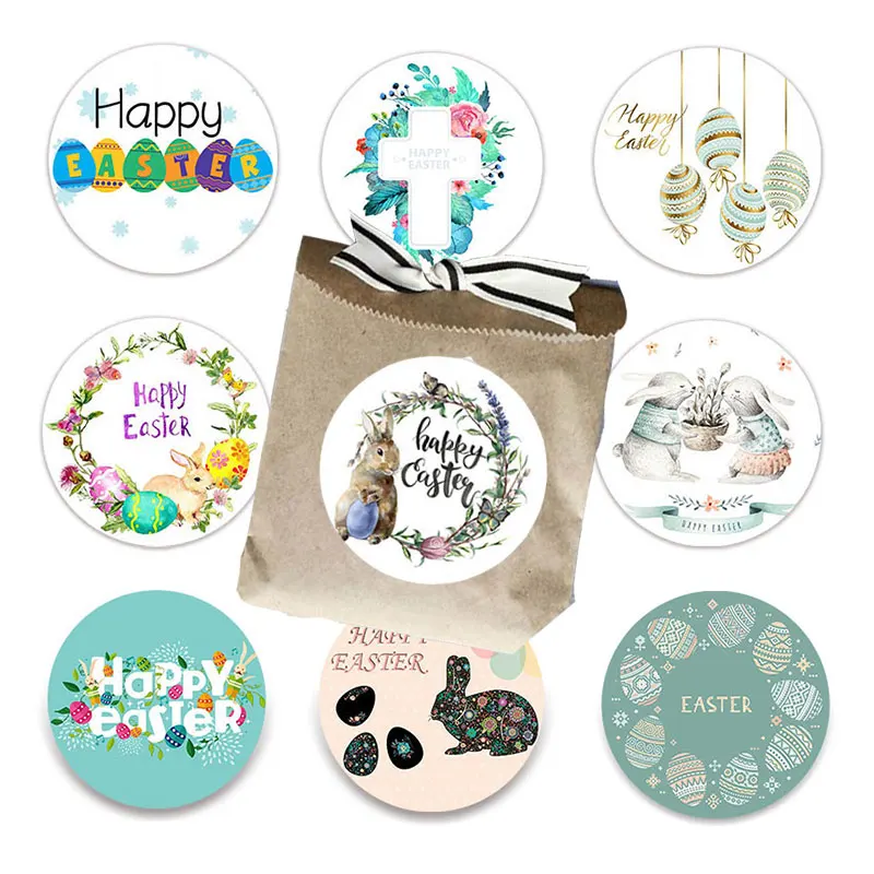 

24/48 шт., пасхальные наклейки, 4,5 см