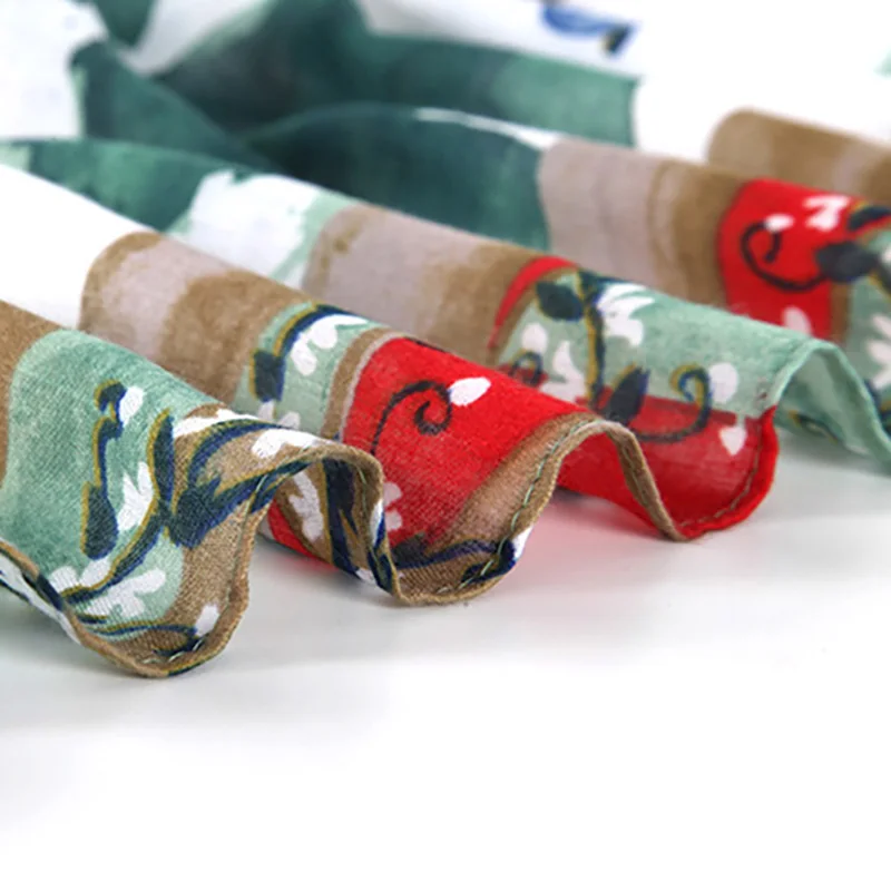 

2021 Women Keep Warm Cotton Linen Scarf Lady Soft Wraps National Style Floral Print Shawls Female Elegant Hijab 180x90cm